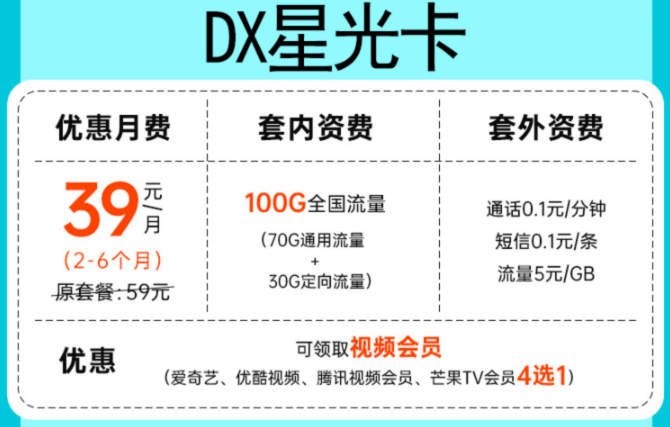 無(wú)期約！寧夏可用！39元“電信星光卡”爆款大酬賓，四選一超實(shí)惠！